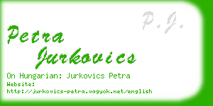 petra jurkovics business card